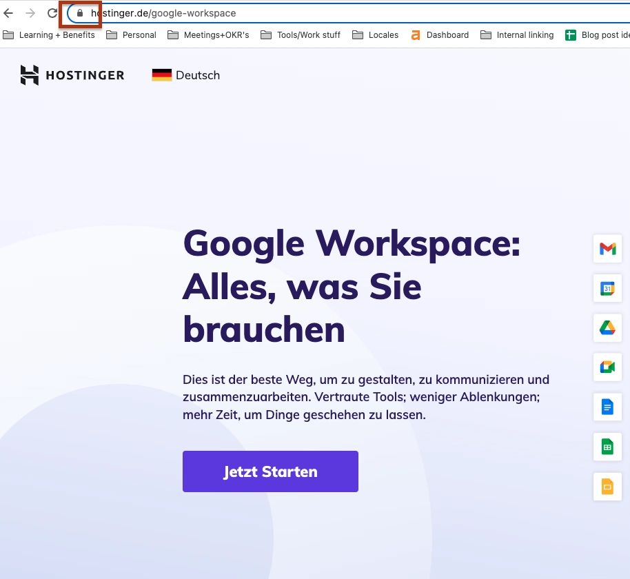 Google Workspace-Hosting bei Hostinger