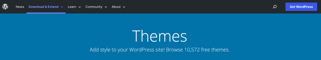 WordPress-Themen-Repository-Seite
