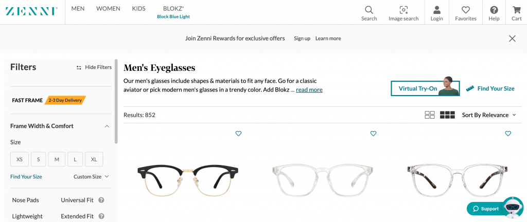 Online-Shop Zenni Optical
