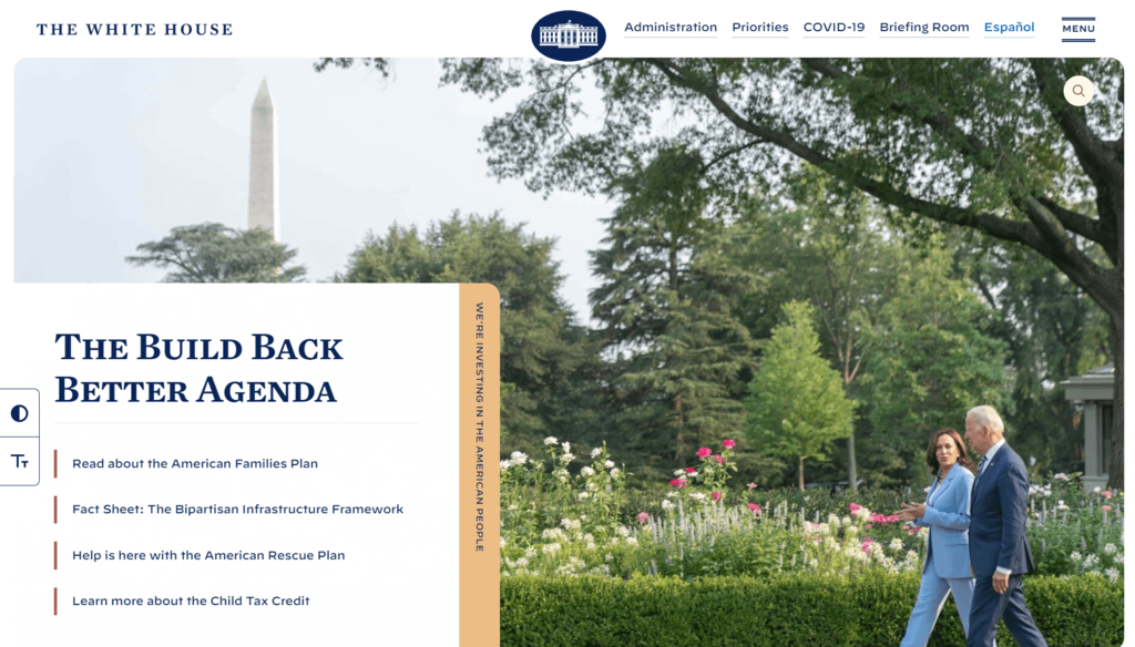 Website des Weißen Hauses