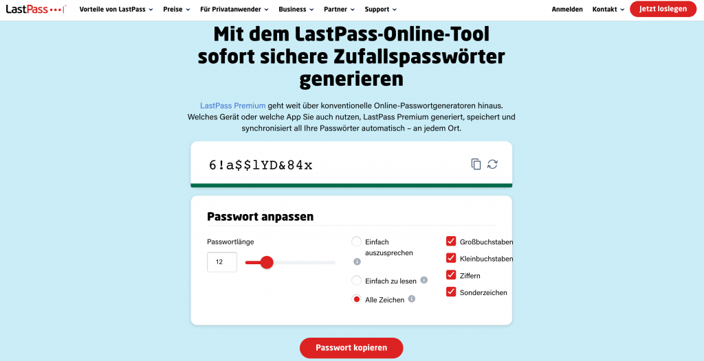 LastPass Passwort-Generator