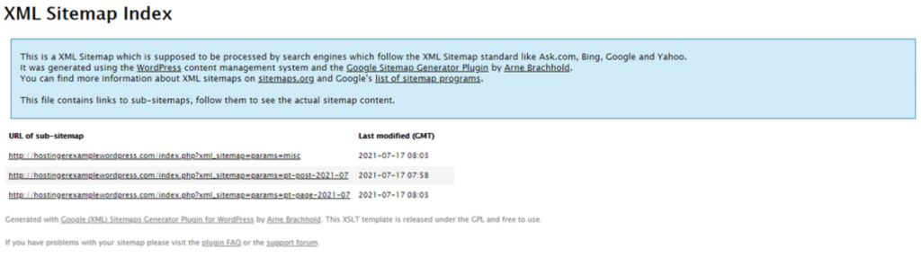 Der XML-Sitemap-Index