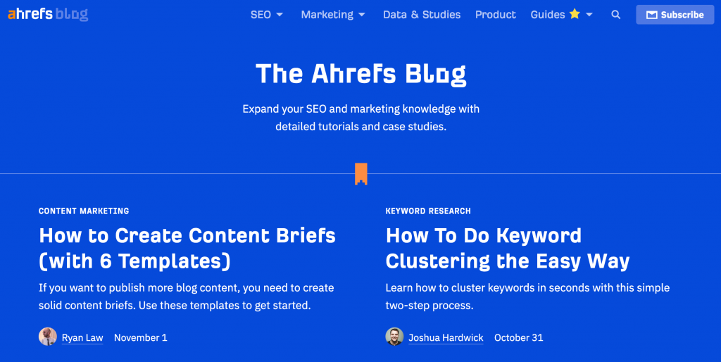 Ahrefs Blog Website