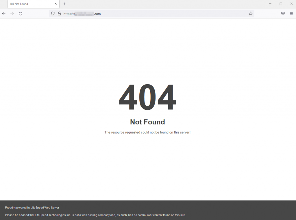 404 Error in Firefox